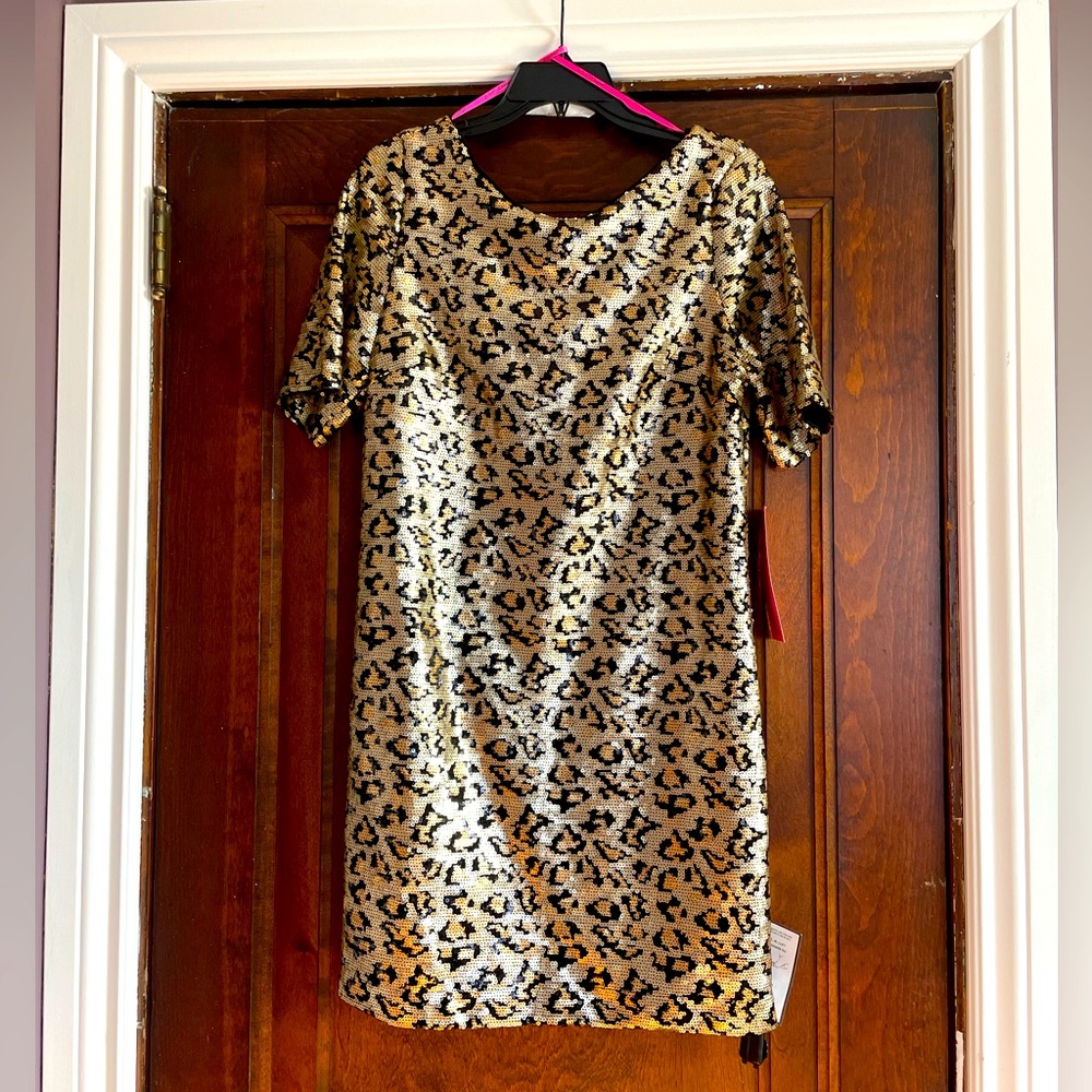 Betsey Johnson Leopard Print Sequin Dress